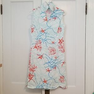 Coral Patterned Elegant Summer Dress